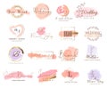 Logo watercolor background banner.for wedding,luxury logo,banner,badge,printing,product,package.vector illustration Royalty Free Stock Photo