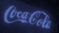 COCA-COLA logo on a waving digital flag, editorial 3d rendering