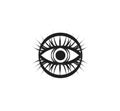 logo on white background, vision eyes simple illustration big eyelashes