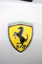 Logo on white of the Ferrari car brand