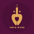 Logo wine glass and hearts in a circle