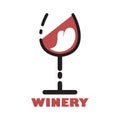 Logo of winery, company for the sale of alcohol or plant of wine production. Corporate identity of online beverage shop