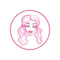 Logo woman silhouette, head, face logo isolated. Use for beauty salon, spa, cosmetics design, etc Royalty Free Stock Photo