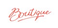 Logo of the word Boutique. Brand of the company. Logo for a clothing store and atelier. Boutique cosmetics. Women's shop.