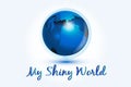 Logo world shiny planet earth map icon Royalty Free Stock Photo