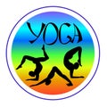 Logo yoga of a Indian man. vector illustration