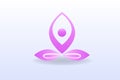 Logo yoga lotus flower health man web icon vector Royalty Free Stock Photo