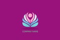 Logo yoga lotus flower vector Royalty Free Stock Photo