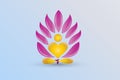 Logo yoga lotus flower vector image Royalty Free Stock Photo