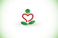 Logo yoga man flower icon vector web image Royalty Free Stock Photo