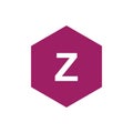 Logo Z with a purple hexagon background Royalty Free Stock Photo