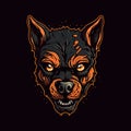 A logo of a zombie dog head, designed in esports illustration style