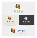 Logo Kyte Shape, Business Icon, Card Mock Up in Several Colors