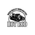 Hot Rod where quality work matters logo vector