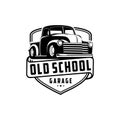 Old school garage truck logo vector