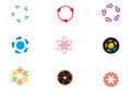 Company logos with round patterns