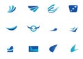 Blue company logos