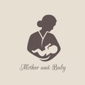 Logos of child care, motherhood and childbearing.