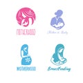 Logos of child care, motherhood and childbearing.