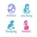 Logos of child care, motherhood and childbearing.