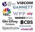 Logos collection of the biggest world broadcasting companies