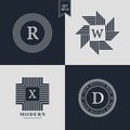 Logos Design Templates Set. Logotypes elements collection, Icons Symbols Royalty Free Stock Photo