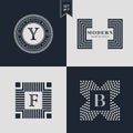 Logos Design Templates Set. Logotypes elements collection, Icons Symbols, Retro Labels Royalty Free Stock Photo