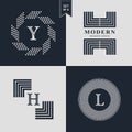 Logos Design Templates Set. Logotypes elements collection, Icons Symbols, Retro Labels Royalty Free Stock Photo
