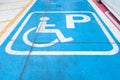 Logos for disabled on parking. handicap parking place sign Royalty Free Stock Photo