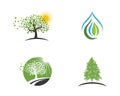 Logos of green leaf ecology nature Royalty Free Stock Photo