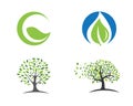 Logos of green leaf ecology nature Royalty Free Stock Photo