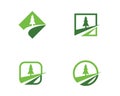 Logos of green leaf ecology nature