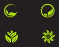 Logos green leaf ecology nature element vector icon Royalty Free Stock Photo