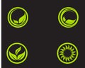 Logos green leaf ecology nature element vector icon Royalty Free Stock Photo