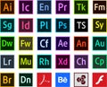 Logos Programs adobe color icons Vector