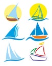 Logos of sailing vessels. Royalty Free Stock Photo