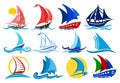 Logos of sailing vessels. Royalty Free Stock Photo