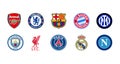 Logos Set of the World`s Top Soccer Teams Royalty Free Stock Photo