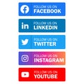 follow us on facebook twitter instagram social media icons Royalty Free Stock Photo