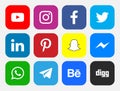 Logos of social networking sites Royalty Free Stock Photo