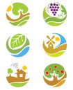 The logos on the theme agriculture Royalty Free Stock Photo