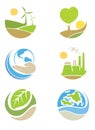 The logos on the theme ecology Royalty Free Stock Photo