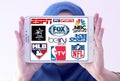 Logos of top famous tv sports channels and networks