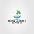 Laundry Express dry cleaners vector logo design