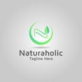 Letter N natural logo design template Royalty Free Stock Photo