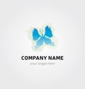 Single Butterfly Icon for Business Card Logo, Mock up in Several Colors