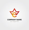 Single Logo Design -E letter with Crown for Company Branding