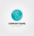 Single Logo - Woman Body Silhouette in Circle for Company Branding