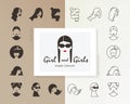 Logotype for beauty shop. Different types of women.