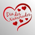 Logotype of Brazilian Valentine`s Day dia dos namorados Royalty Free Stock Photo